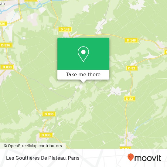 Mapa Les Gouttières De Plateau