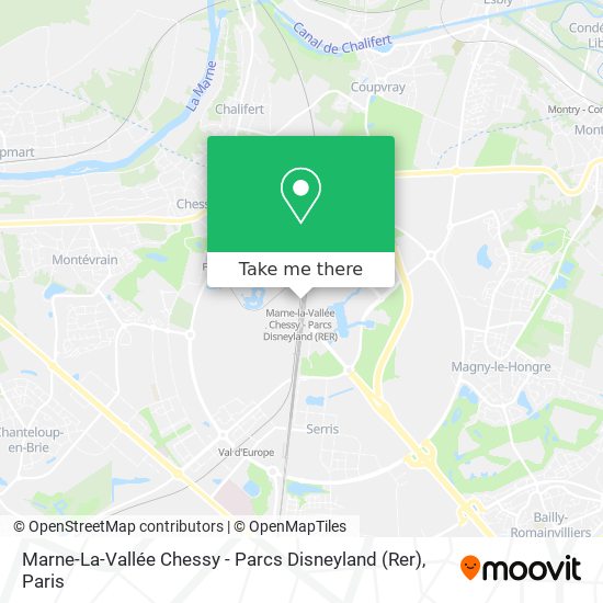 Mapa Marne-La-Vallée Chessy - Parcs Disneyland (Rer)