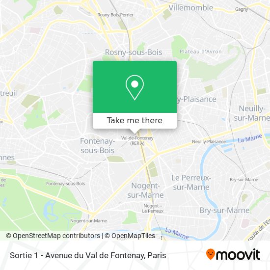 Mapa Sortie 1 - Avenue du Val de Fontenay
