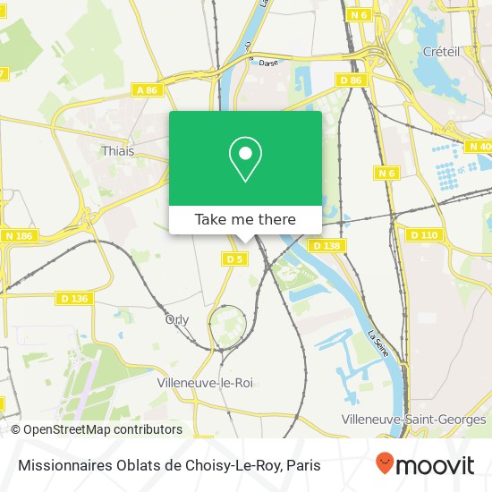 Mapa Missionnaires Oblats de Choisy-Le-Roy