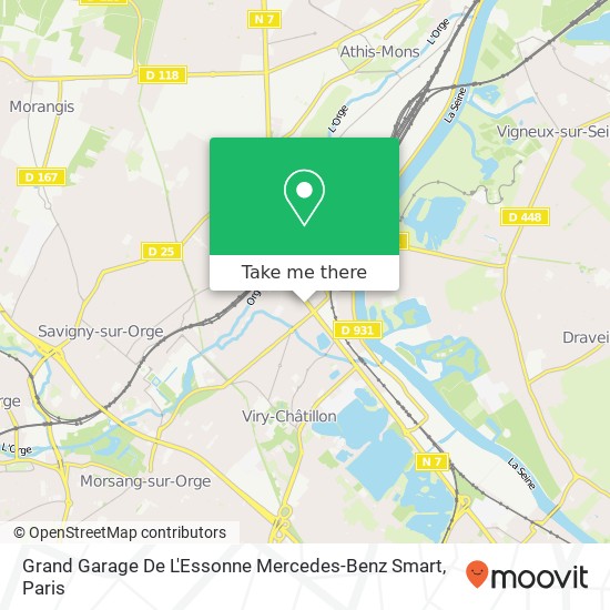 Mapa Grand Garage De L'Essonne Mercedes-Benz Smart