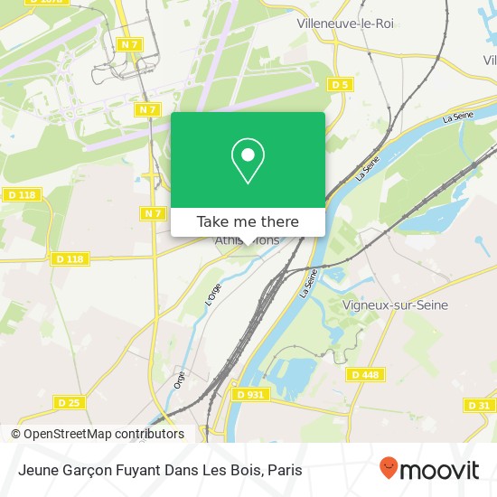 Jeune Garçon Fuyant Dans Les Bois map