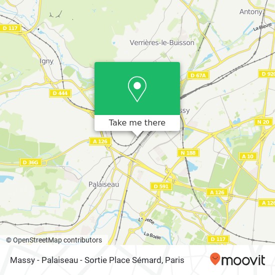 Mapa Massy - Palaiseau - Sortie Place Sémard