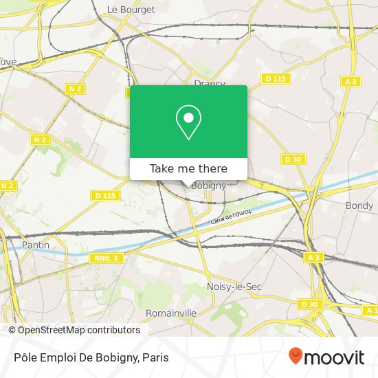 Mapa Pôle Emploi De Bobigny