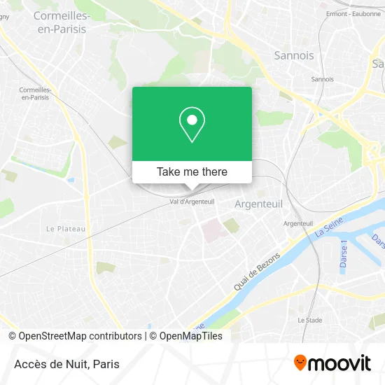 Accès de Nuit map