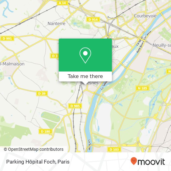 Parking Hôpital Foch map