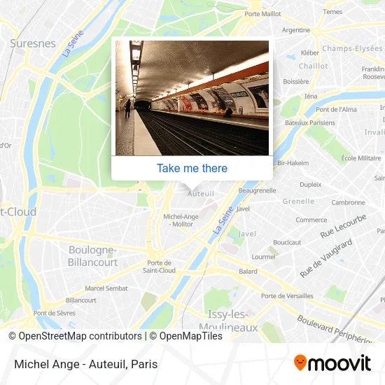 Michel Ange - Auteuil map