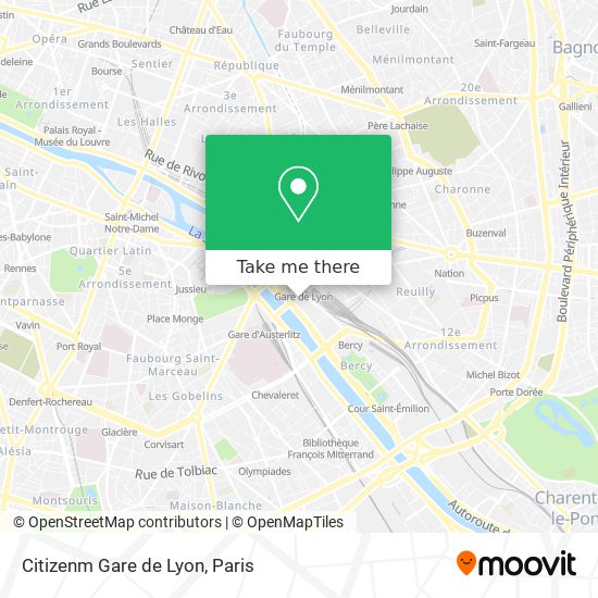 Citizenm Gare de Lyon map