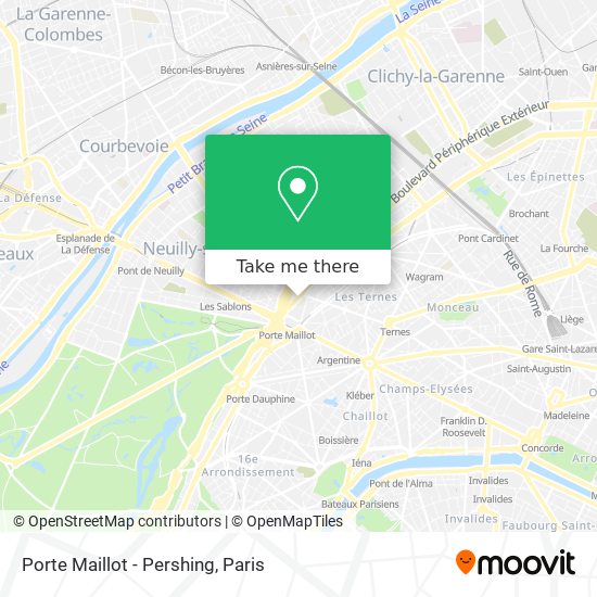Mapa Porte Maillot - Pershing