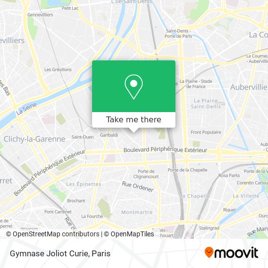 Mapa Gymnase Joliot Curie