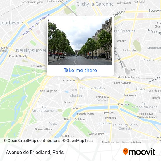 Avenue de Friedland map