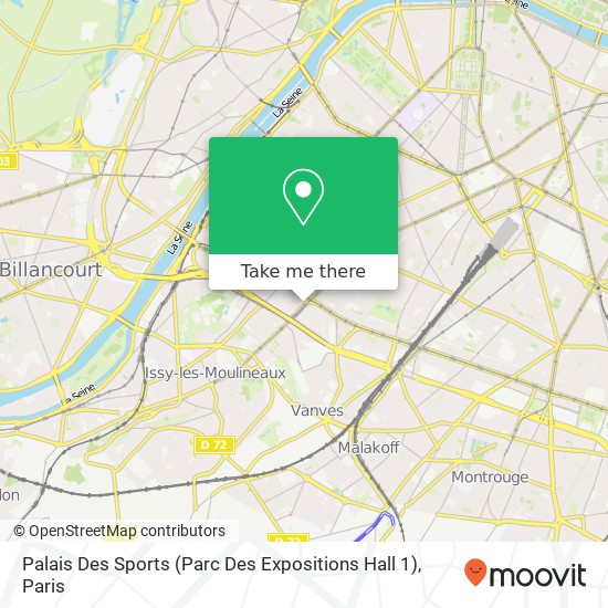 Mapa Palais Des Sports (Parc Des Expositions Hall 1)