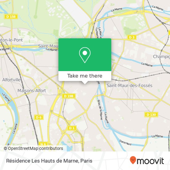 Mapa Résidence Les Hauts de Marne