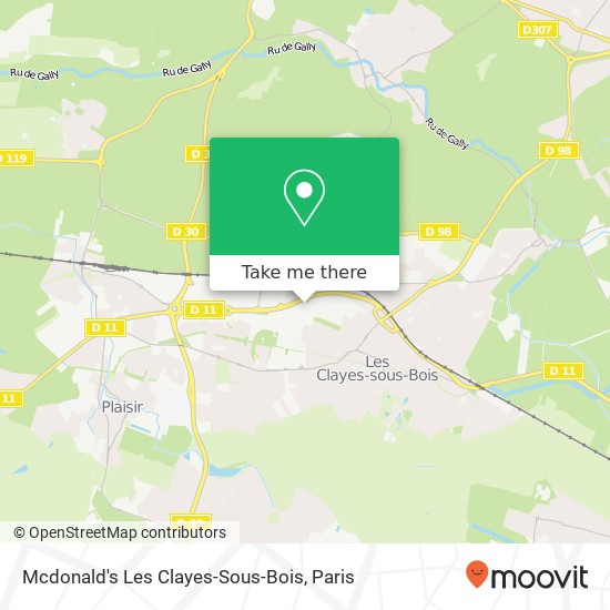 Mapa Mcdonald's Les Clayes-Sous-Bois