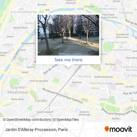 Jardin D'Alleray-Procession map