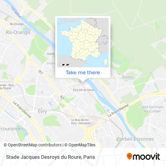 Mapa Stade Jacques Desroys du Roure