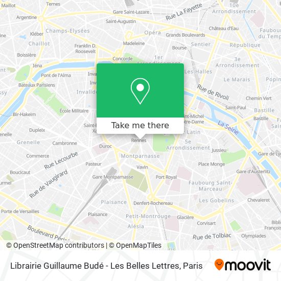 Librairie Guillaume Budé - Les Belles Lettres map
