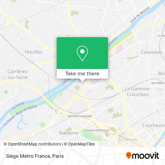 Mapa Siège Metro France