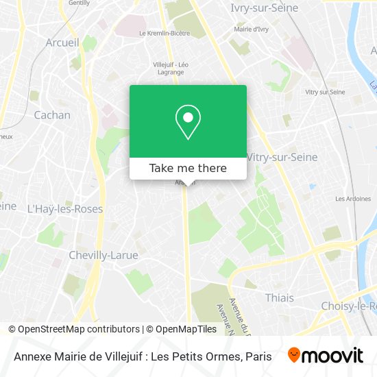 Mapa Annexe Mairie de Villejuif : Les Petits Ormes