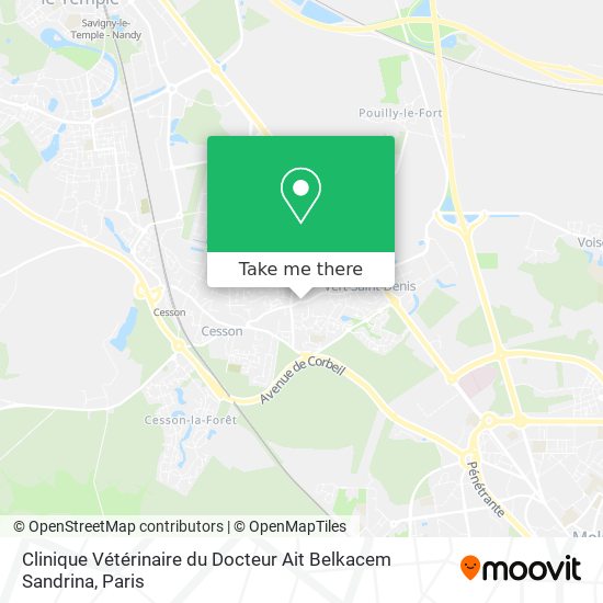 Clinique Vétérinaire du Docteur Ait Belkacem Sandrina map