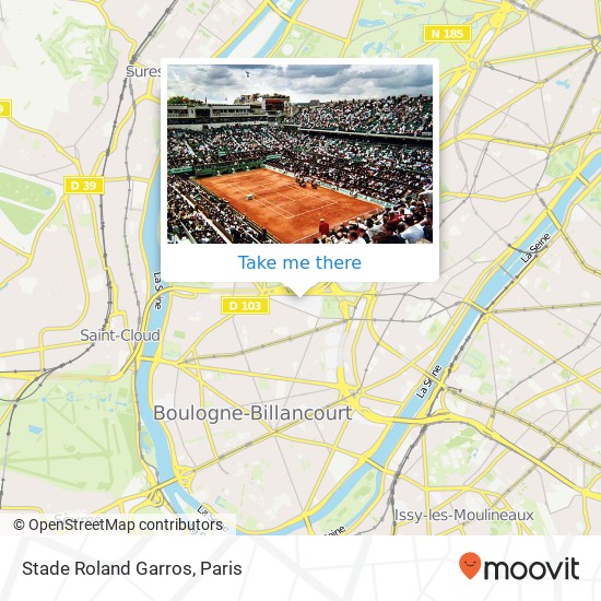 Stade Roland Garros map