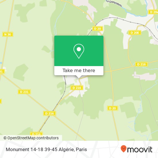 Monument 14-18 39-45 Algérie map