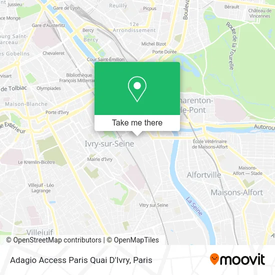 Adagio Access Paris Quai D'Ivry map