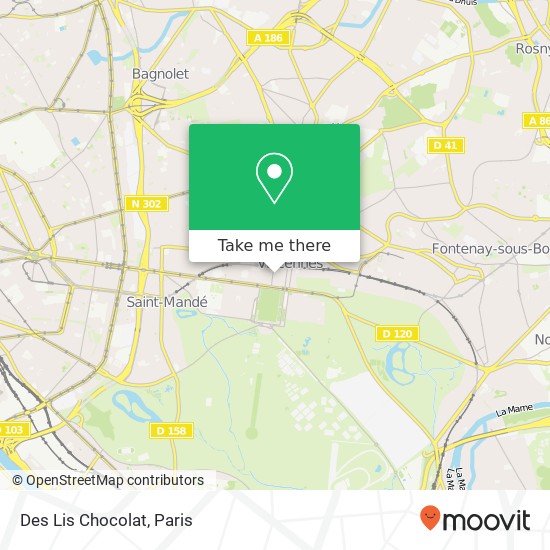 Des Lis Chocolat map