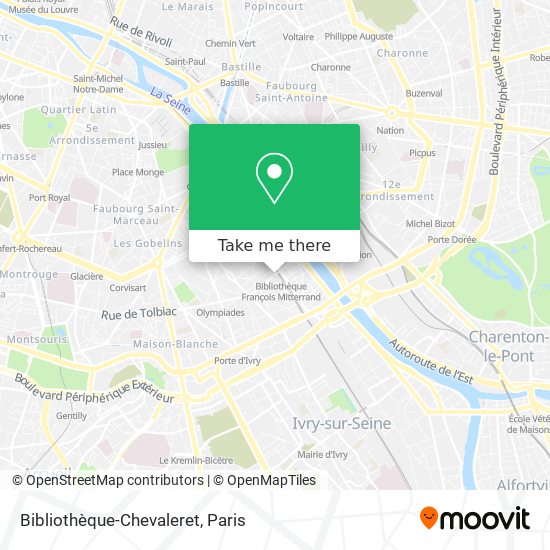Mapa Bibliothèque-Chevaleret