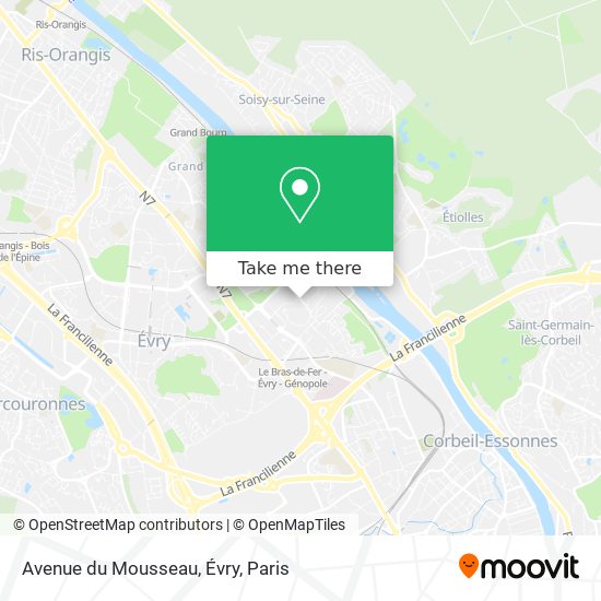 Avenue du Mousseau, Évry map