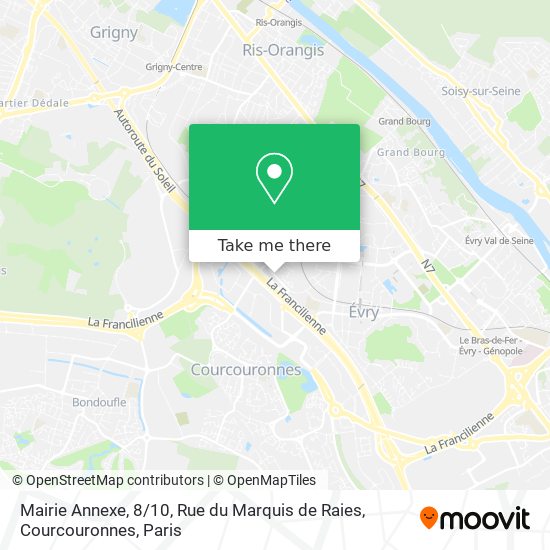 Mairie Annexe, 8 / 10, Rue du Marquis de Raies, Courcouronnes map