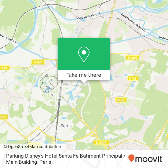 Parking Disney's Hotel Santa Fe Bâtiment Principal / Main Building map