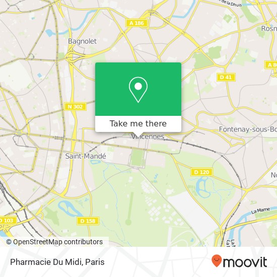 Mapa Pharmacie Du Midi