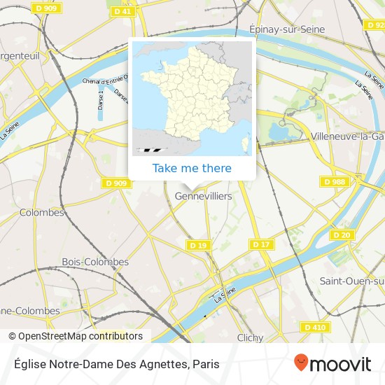 Mapa Église Notre-Dame Des Agnettes