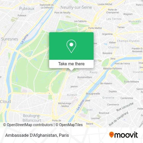 Ambassade D'Afghanistan map