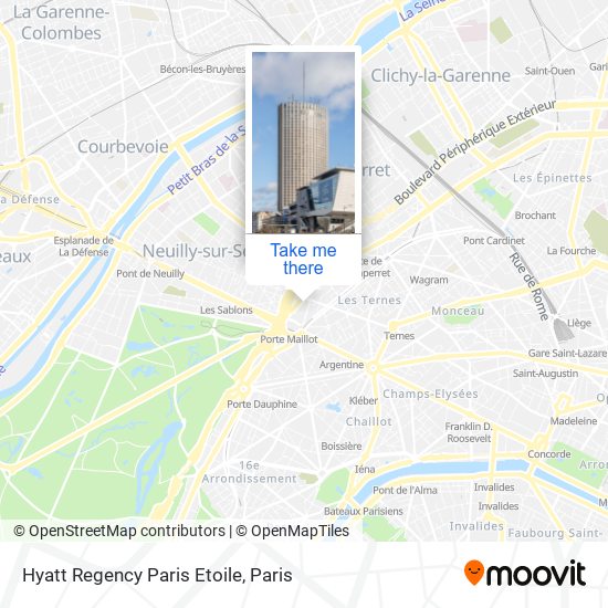 Mapa Hyatt Regency Paris Etoile
