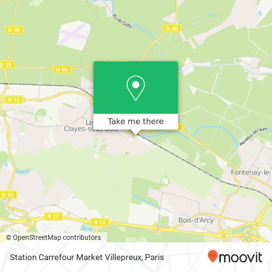 Mapa Station Carrefour Market Villepreux