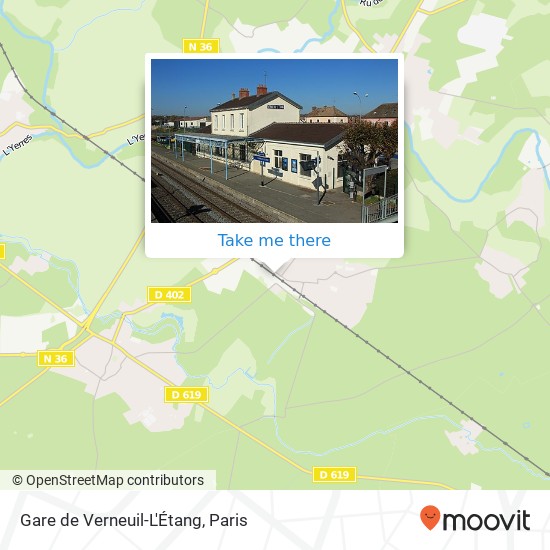 Gare de Verneuil-L'Étang map