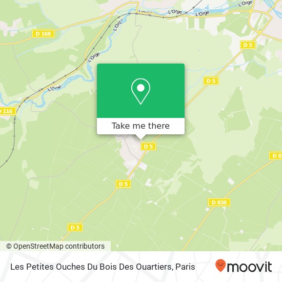 Les Petites Ouches Du Bois Des Ouartiers map