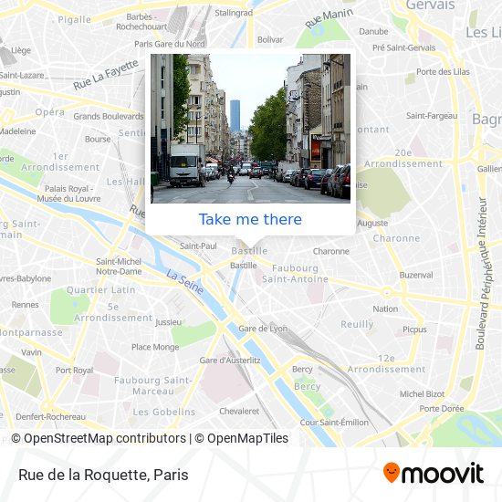 Mapa Rue de la Roquette