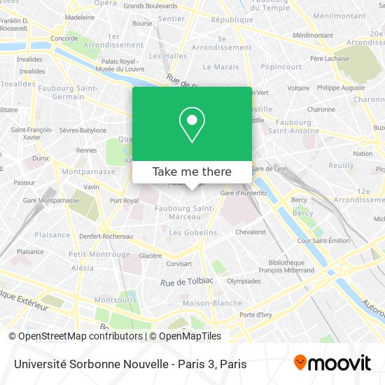 Mapa Université Sorbonne Nouvelle - Paris 3