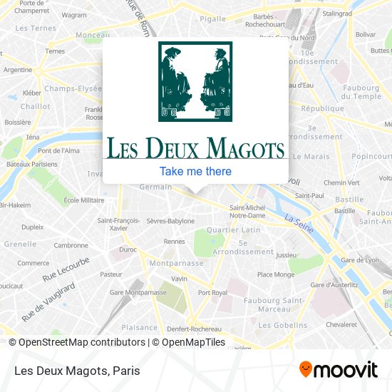 Mapa Les Deux Magots