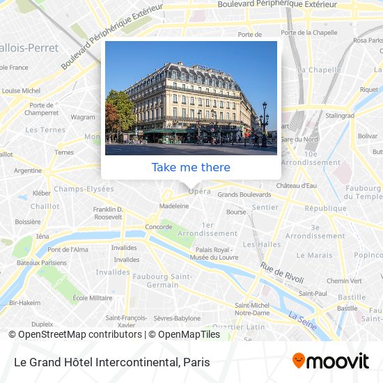 Mapa Le Grand Hôtel Intercontinental