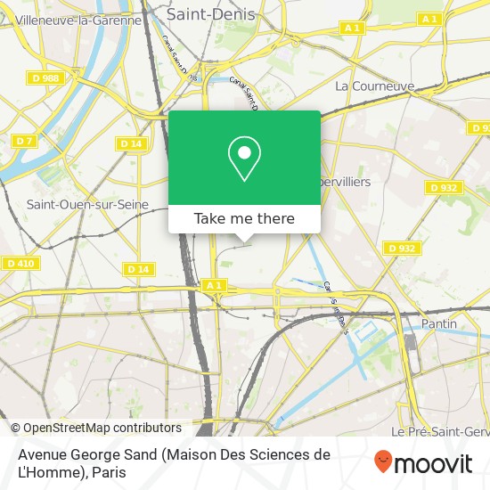 Avenue George Sand (Maison Des Sciences de L'Homme) map
