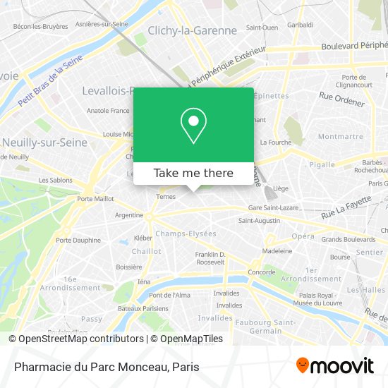 Mapa Pharmacie du Parc Monceau