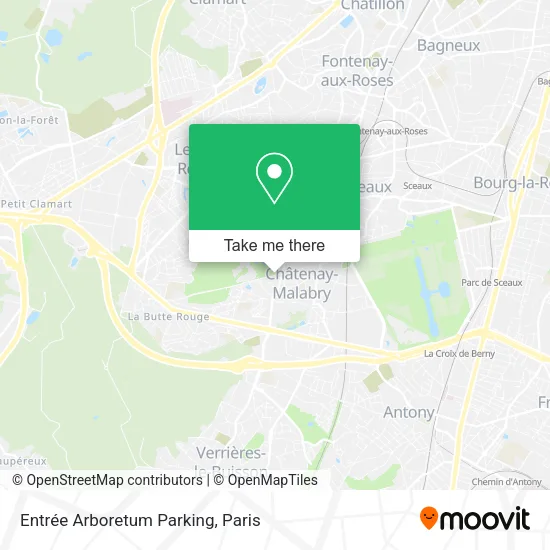 Entrée Arboretum Parking map