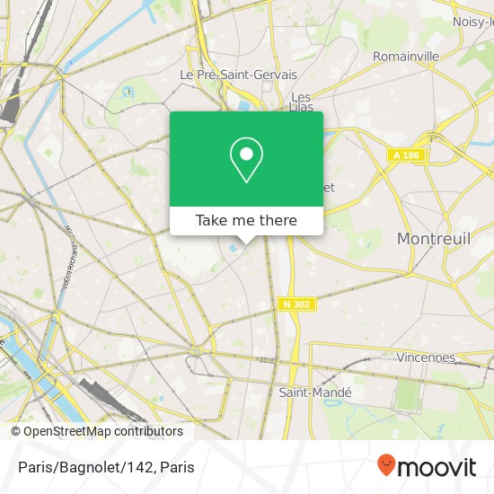 Mapa Paris/Bagnolet/142