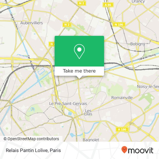 Relais Pantin Lolive map