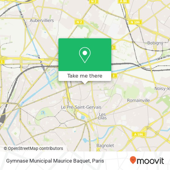 Mapa Gymnase Municipal Maurice Baquet