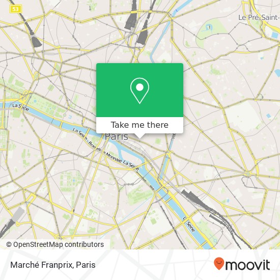 Mapa Marché Franprix